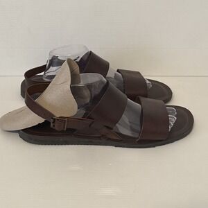 Mercanti Fiorentini Double Strap Sandals Leather Mens Size 13 Brown Preppy Italy